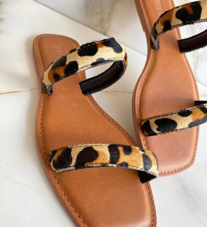 Rasteira Feminina Tiras Santa Lolla Animal Print - Fernanda Ramos Store