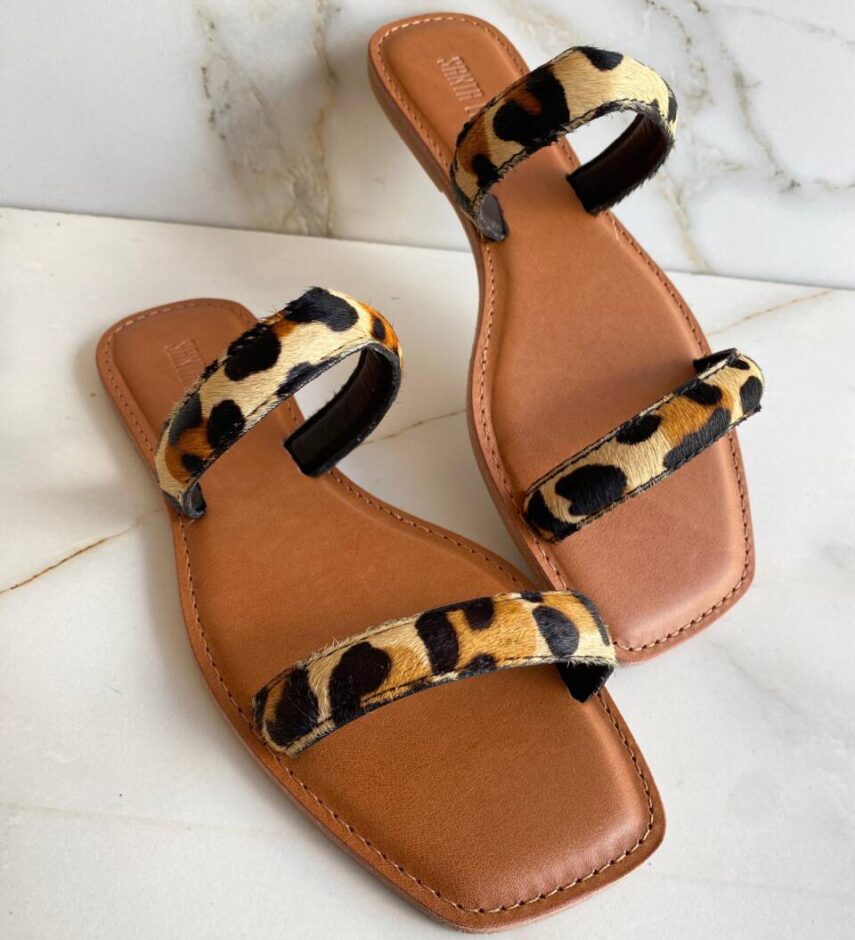 Rasteira Feminina Tiras Santa Lolla Animal Print - Fernanda Ramos Store