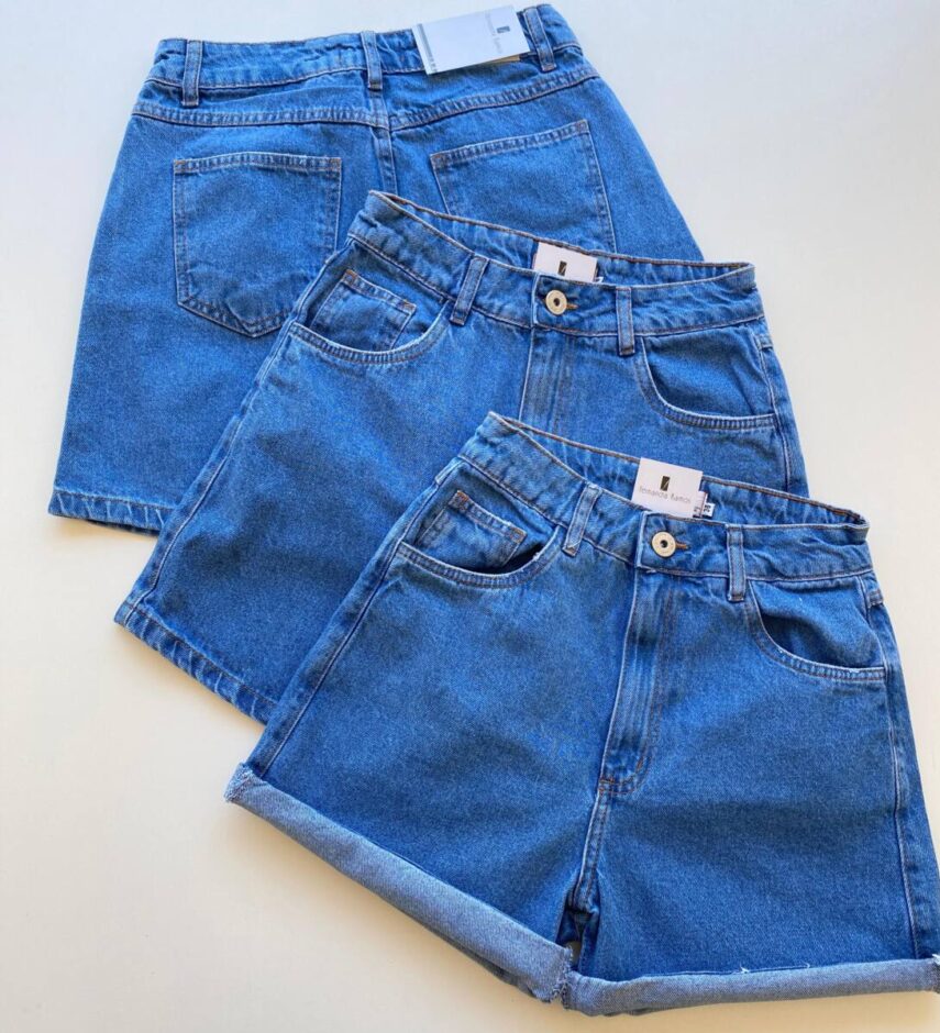 Short Feminino Ana Carolina Jeans Médio com Bolsos - Fernanda Ramos Store