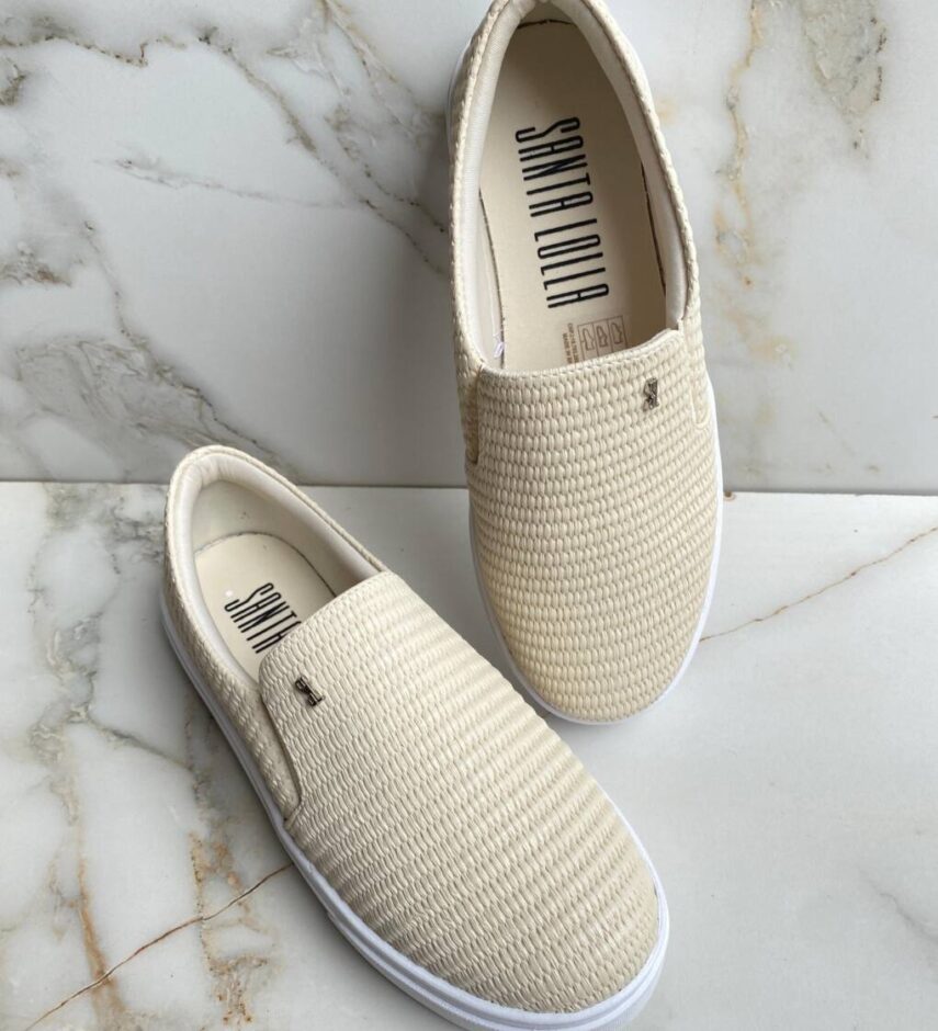 Tênis Slip Feminino Santa Lolla com Textura Palha - Fernanda Ramos Store