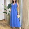 Vestido Feminino Longo Amplo Viscolinho sem Bojo Azul - Fernanda Ramos Store