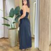 Vestido Feminino Longo Clara com Bojo e Amarração Preto - Fernanda Ramos Store