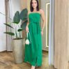 Vestido Feminino Longo Clara com Bojo e Amarração Verde - Fernanda Ramos Store