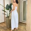 Vestido Feminino Midi Nina com Bojo Tomara que Caia Off White - Fernanda Ramos Store