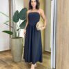 Vestido Feminino Midi Nina com Bojo Tomara que Caia Preto - Fernanda Ramos Store