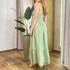 Vestido Longo Lily Viscolinho sem Bojo com Lastex Verde - Fernanda Ramos Store