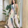 Vestido Longo Luma Tule sem Bojo com Amarração Estampado - Fernanda Ramos Store