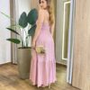 Vestido Longuete Jade sem Bojo com Lastex e Alça Regulável Rosé - Fernanda Ramos Store