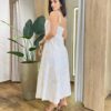 Vestido Midi Sofia de Laise sem Bojo Bordado Off White - Fernanda Ramos Store