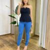 Blusa Feminina Ana Tomara que Caia com Bojo Detalhe em Laço Preto - Fernanda Ramos Store