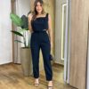 Conjunto Feminino Suellen Cropped sem Bojo e Calça com Bolso Preto - Fernanda Ramos Store