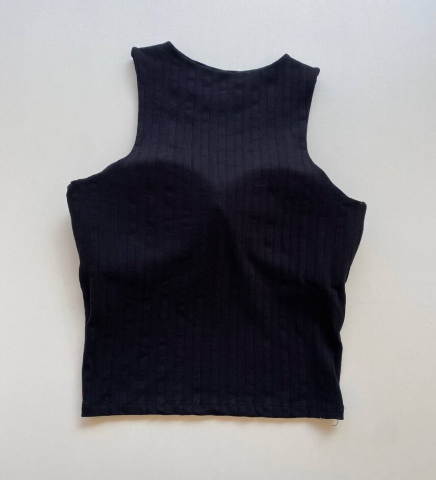 Cropped Feminino Eduarda com Bojo Canelado Preto - Fernanda Ramos Store