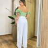 Cropped Feminino Lolla com Bojo Detalhe na Manga e Lastex Verde - Fernanda Ramos Store