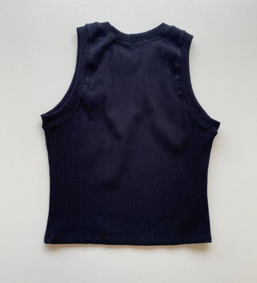 Cropped Feminino Taty sem Bojo Canelado Preto - Fernanda Ramos Store