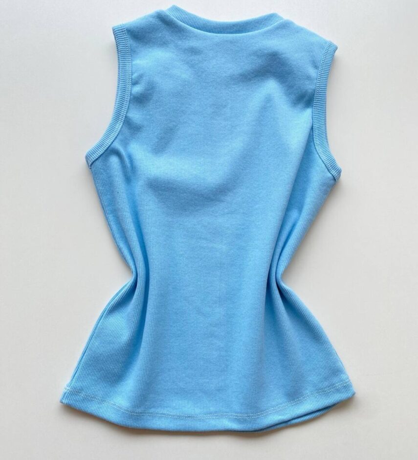 Regata Feminina Canelada Lily Azul - Fernanda Ramos Store
