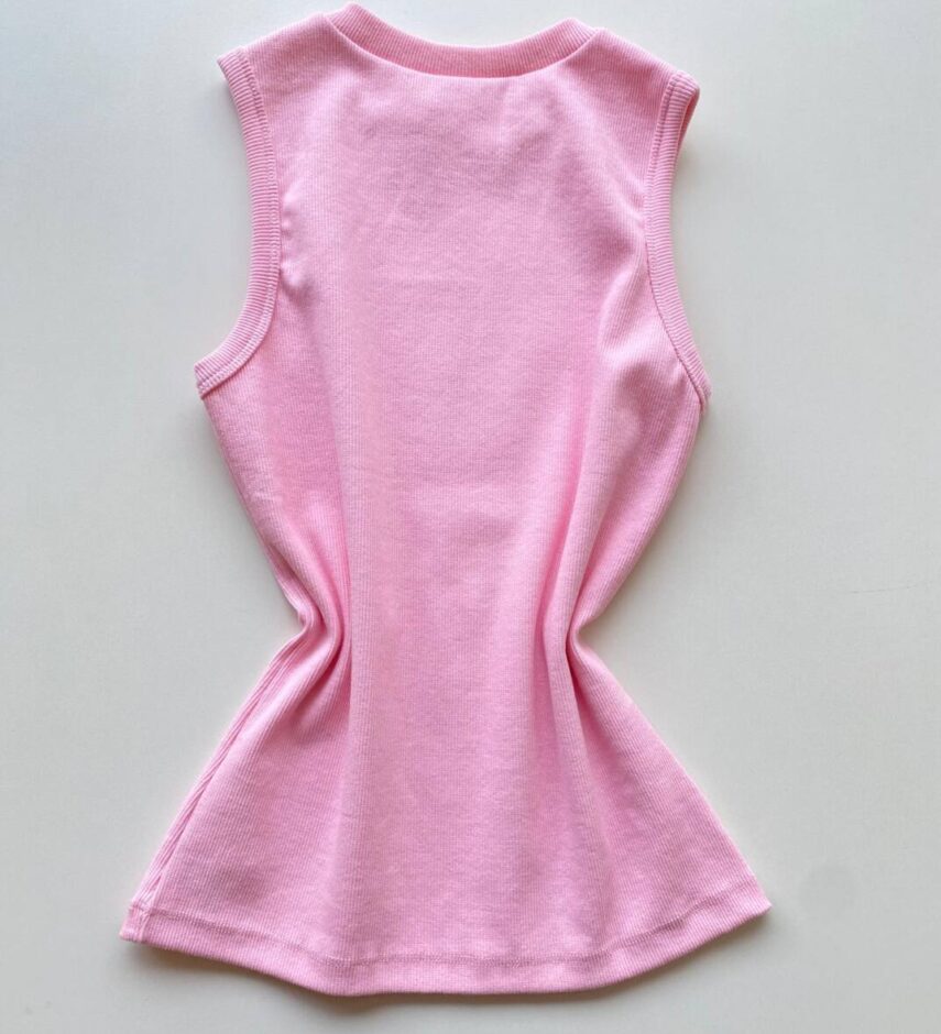 Regata Feminina Canelada Lily Rosa Bebê - Fernanda Ramos Store