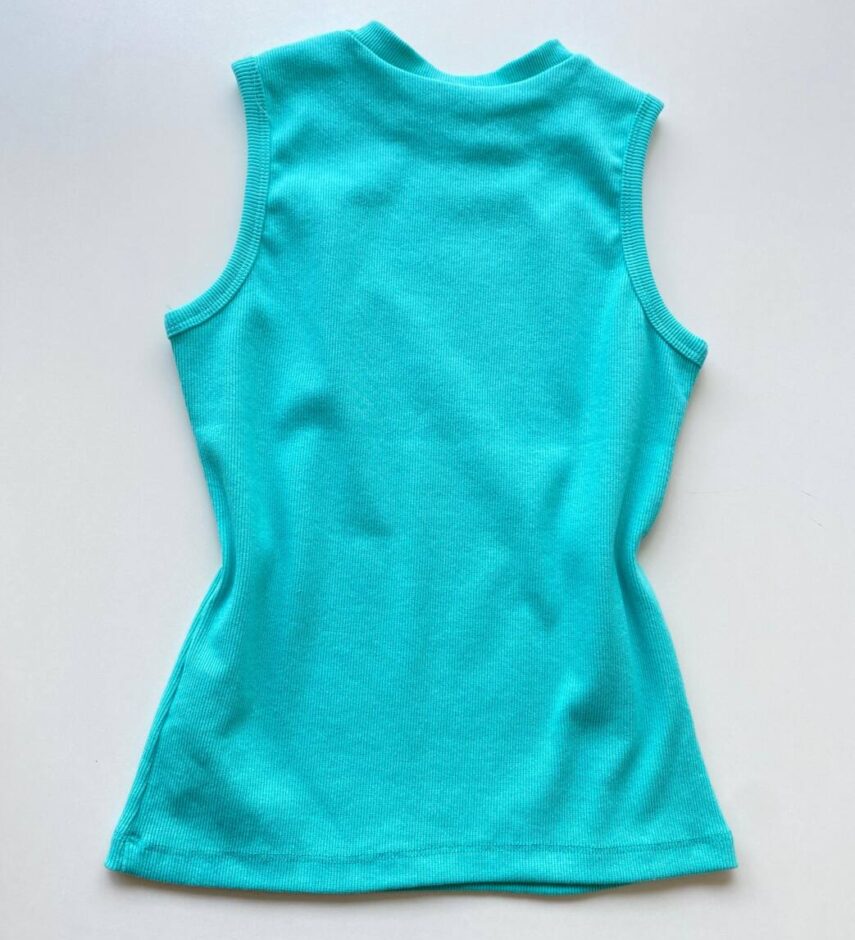 Regata Feminina Canelada Lily Verde Água - Fernanda Ramos Store