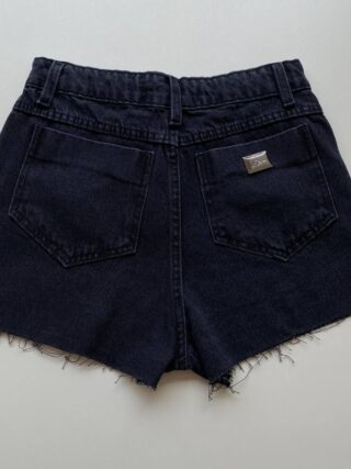 Short Feminino Jeans Aika com Aplicações Preto 610 - Fernanda Ramos Store