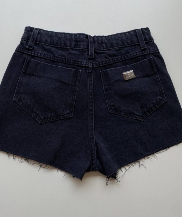 Short Feminino Jeans Aika com Aplicações Preto 610 - Fernanda Ramos Store