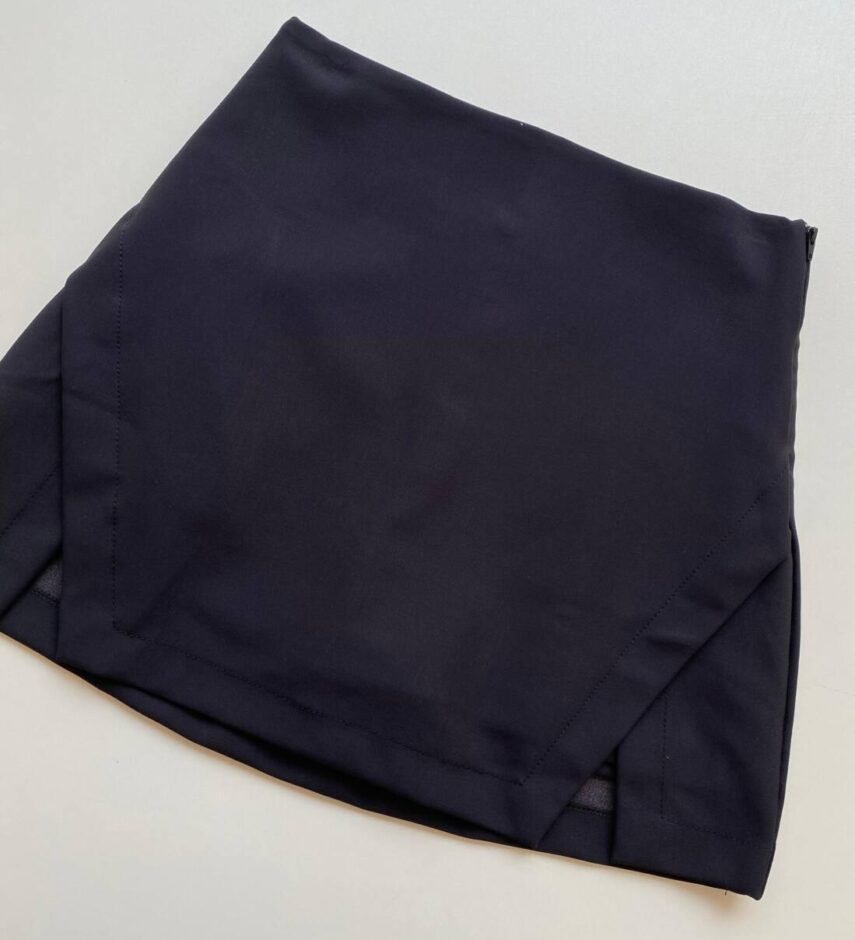 Short Saia Feminino Lica Poliamida com Detalhe Preto - Fernanda Ramos Store