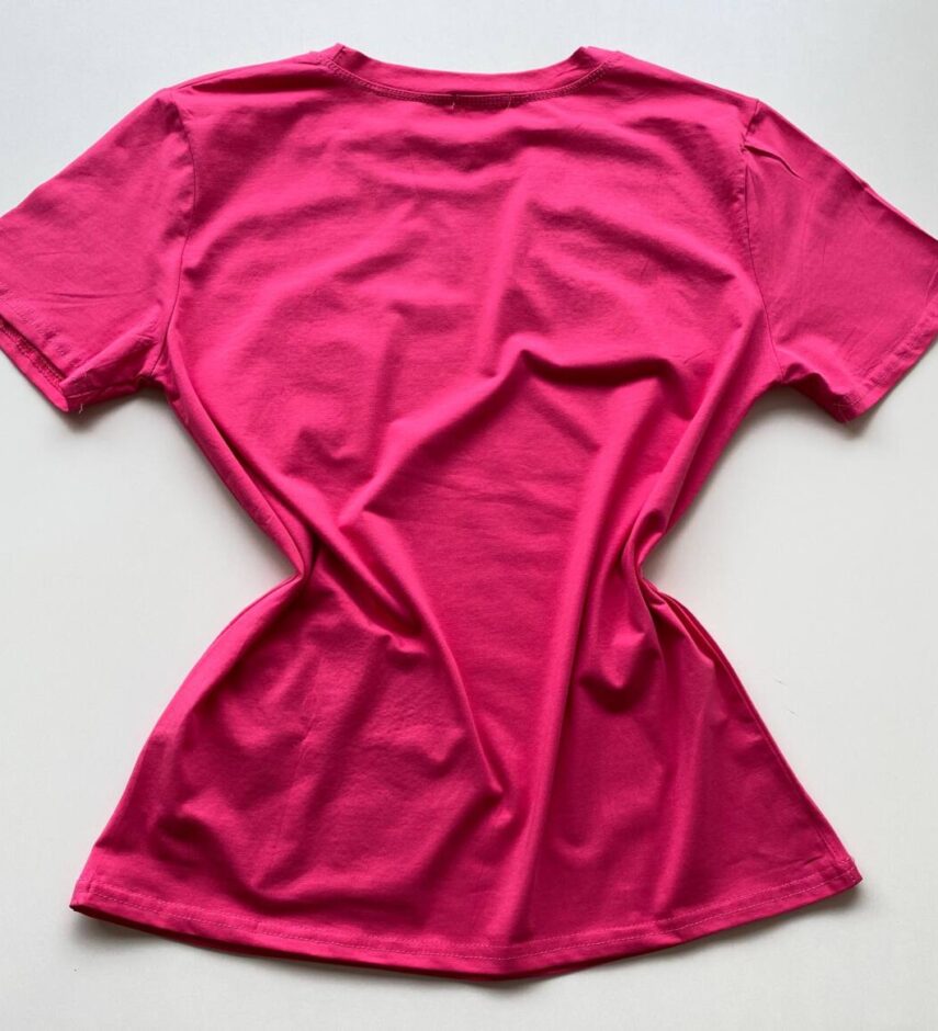 T-shirt Feminina Manga Curta Dani Flores em Crochê Pink - Fernanda Ramos Store