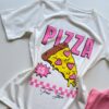 T-shirt Feminina Manga Curta Dora Off White Pizza - Fernanda Ramos Store