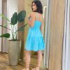 Vestido Curto Amanda com Bojo Alça Regulável e Lastex Azul Piscina - Fernanda Ramos Store