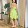 Vestido Curto Amanda com Bojo Alça Regulável e Lastex Verde Lima - Fernanda Ramos Store