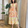 Vestido Longo Summer sem Bojo Decote nas Costas Estampado - Fernanda Ramos Store