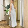 Vestido Midi Beatriz sem Bojo com Botões Cinza Claro - Fernanda Ramos Store