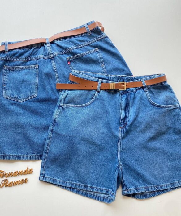 Bermuda Feminina Jeans Plus Resort com Cinto 095138 - Fernanda Ramos Store