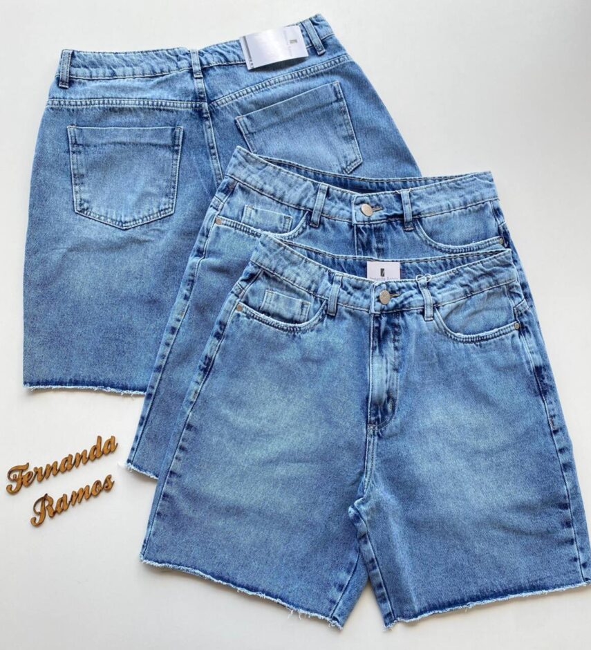 Bermuda Feminina Jeans Ziza Desfiado na Barra 55284 - Fernanda Ramos Store