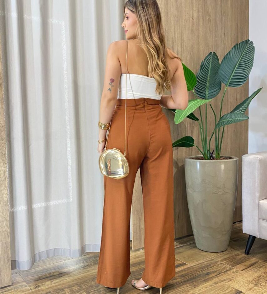 Body Feminino Clara com Bojo Abertura e Argola Orgânica Creme - Fernanda Ramos Store