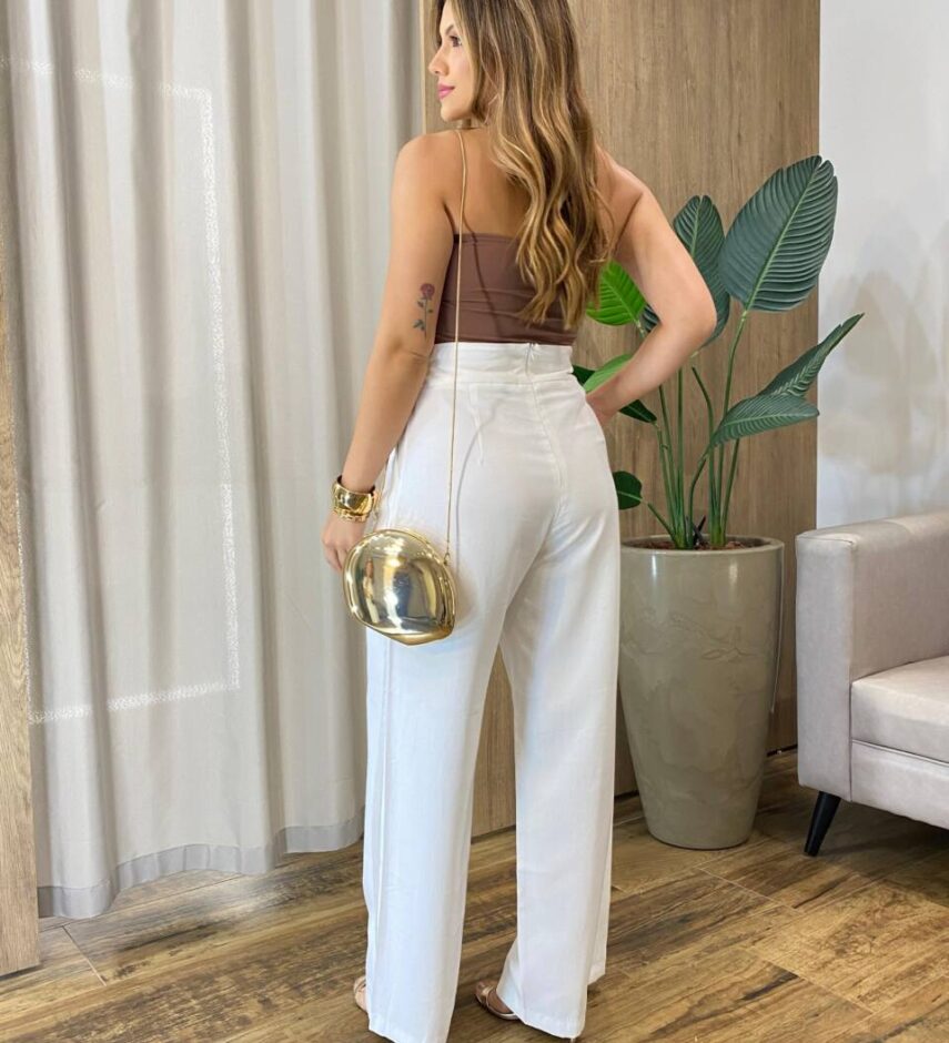 Body Feminino Clara com Bojo Abertura e Argola Orgânica Marrom - Fernanda Ramos Store