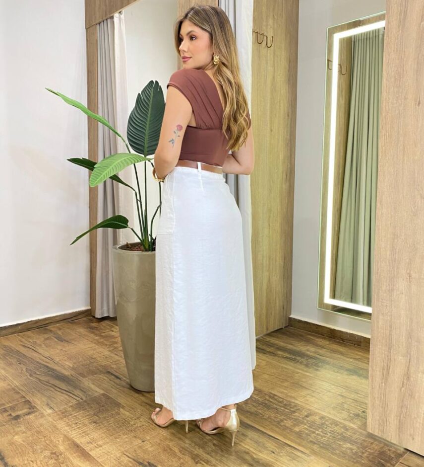 Body Feminino Dublin com Bojo Detalhe em Nó Marrom - Fernanda Ramos Store