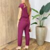 Conjunto Feminino Alfaiataria Mavie Blusa e Calça com Amarração Marsala - Fernanda Ramos Store