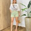 Conjunto Feminino Alfaiataria Thaina Colete e Short Verde - Fernanda Ramos Store