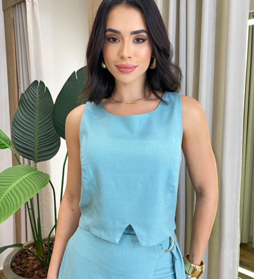 Conjunto Maya Cropped com Zíper e Saia Midi com Amarração Verde - Fernanda Ramos Store