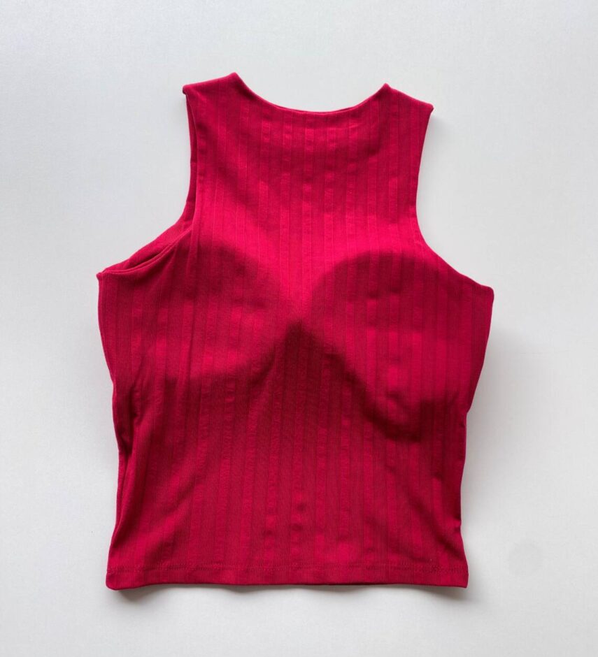 Cropped Feminino Eduarda com Bojo Canelado Vermelho - Fernanda Ramos Store