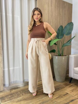 Regata Feminina Canelada Madalena Caramelo - Fernanda Ramos Store