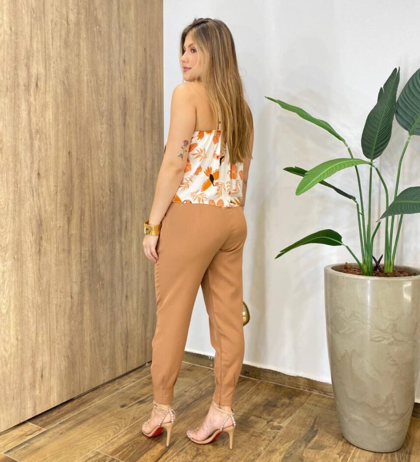 Regata Feminina Lenço Lica Assimétrica Estampada - Fernanda Ramos Store