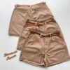 Short Feminino Sarja Melanie com Cinto 094312 Marrom - Fernanda Ramos Store