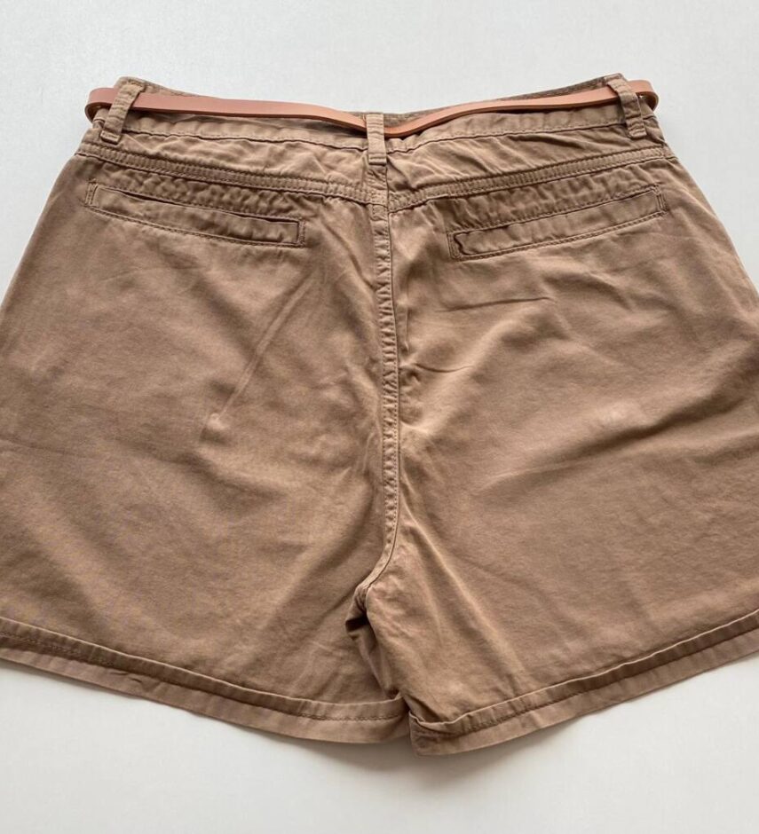 Short Feminino Sarja Melanie com Cinto 094312 Marrom - Fernanda Ramos Store