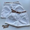 Short Feminino Sarja Melanie com Cinto 094312 Off White - Fernanda Ramos Store