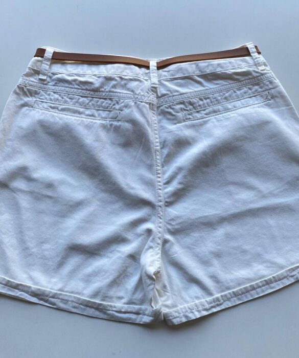 Short Feminino Sarja Melanie com Cinto 094312 Off White - Fernanda Ramos Store