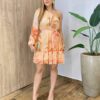 Vestido Feminino Curto Ivy sem Bojo Nula Manga com Amarraçao Estampado - Fernanda Ramos Store