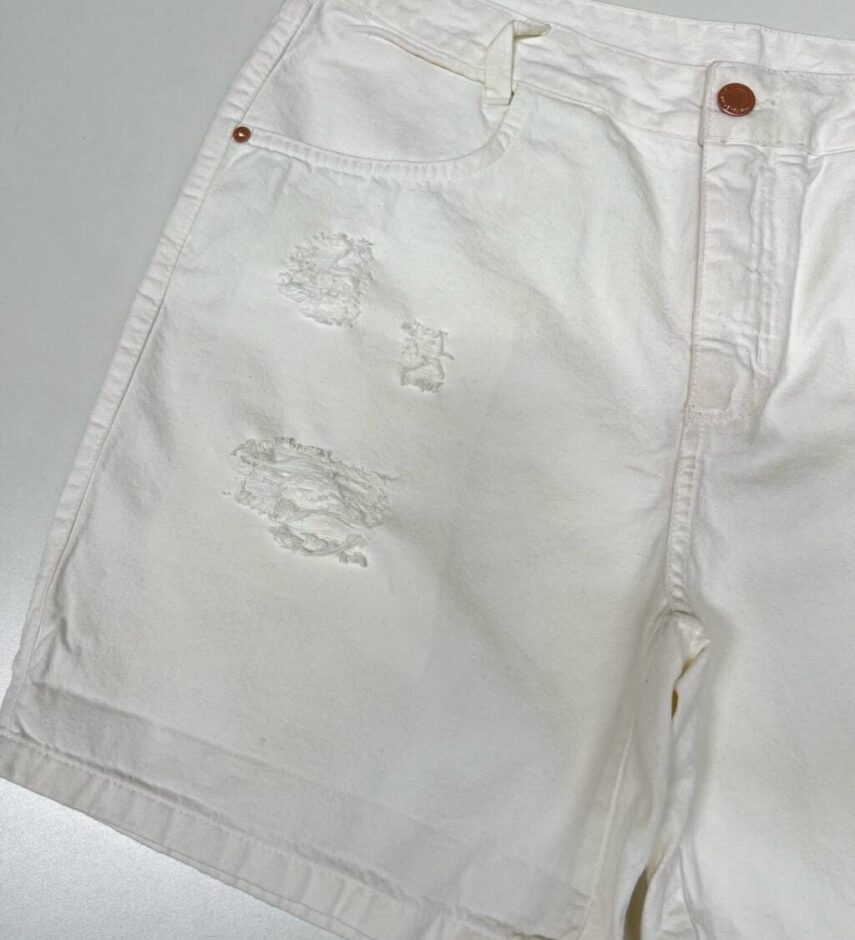 Bermuda Feminina Jeans Plus Sarja Off White Destroyed - Fernanda Ramos Store