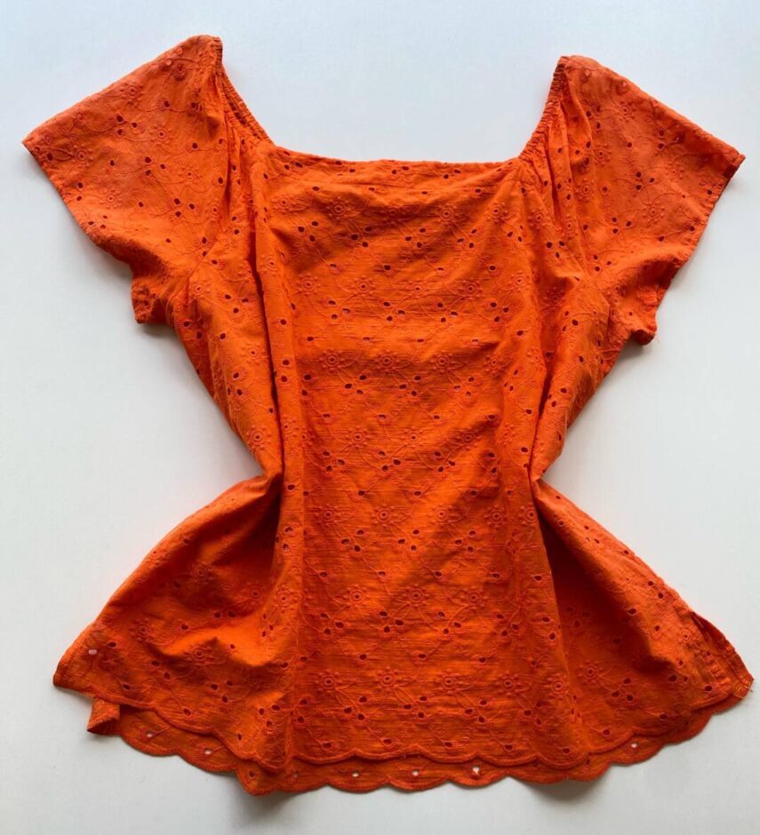 Blusa Feminina Manga Curta Plus em Laise Coral - Fernanda Ramos Store