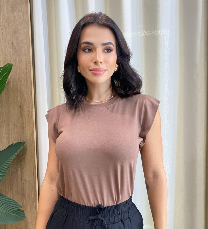 Blusa Feminina Tee Muscle Dudah Chocolate - Fernanda Ramos Store