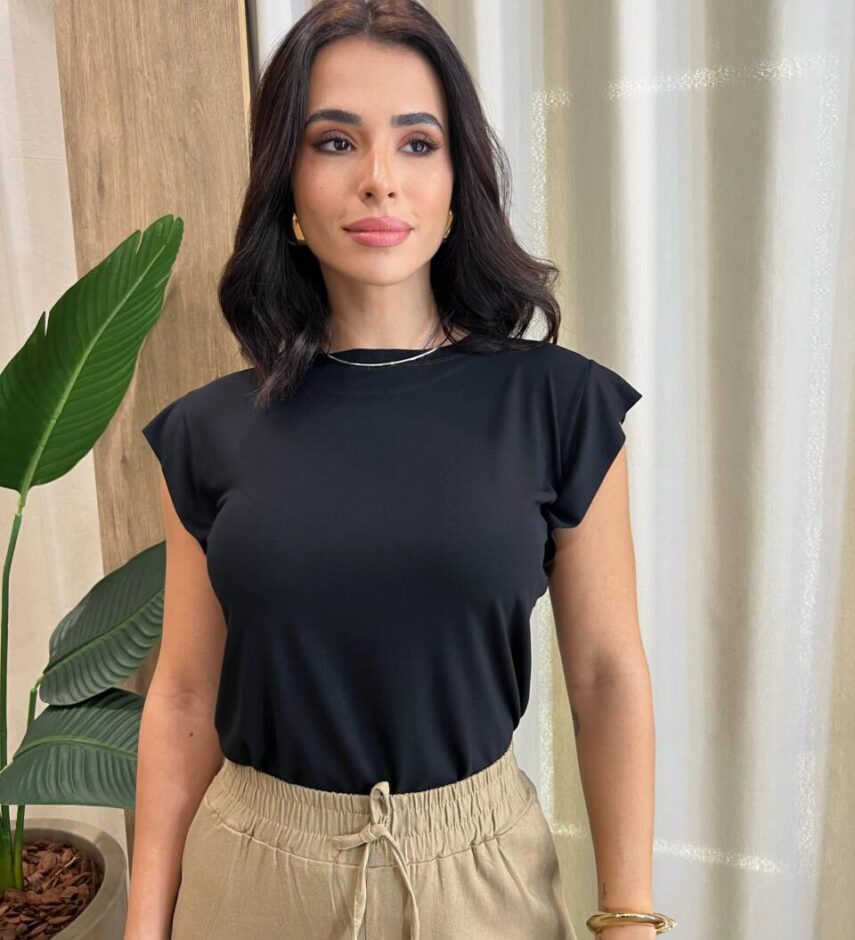 Blusa Feminina Tee Muscle Dudah Preta - Fernanda Ramos Store